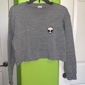 Brandy Melville Cropped Alien Sweater/Sweatshirt